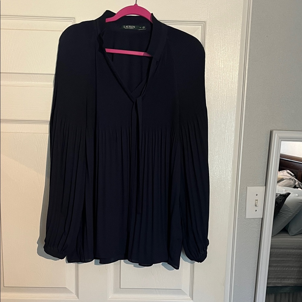 Ralph Lauren Dark Blue Pleated Blouse